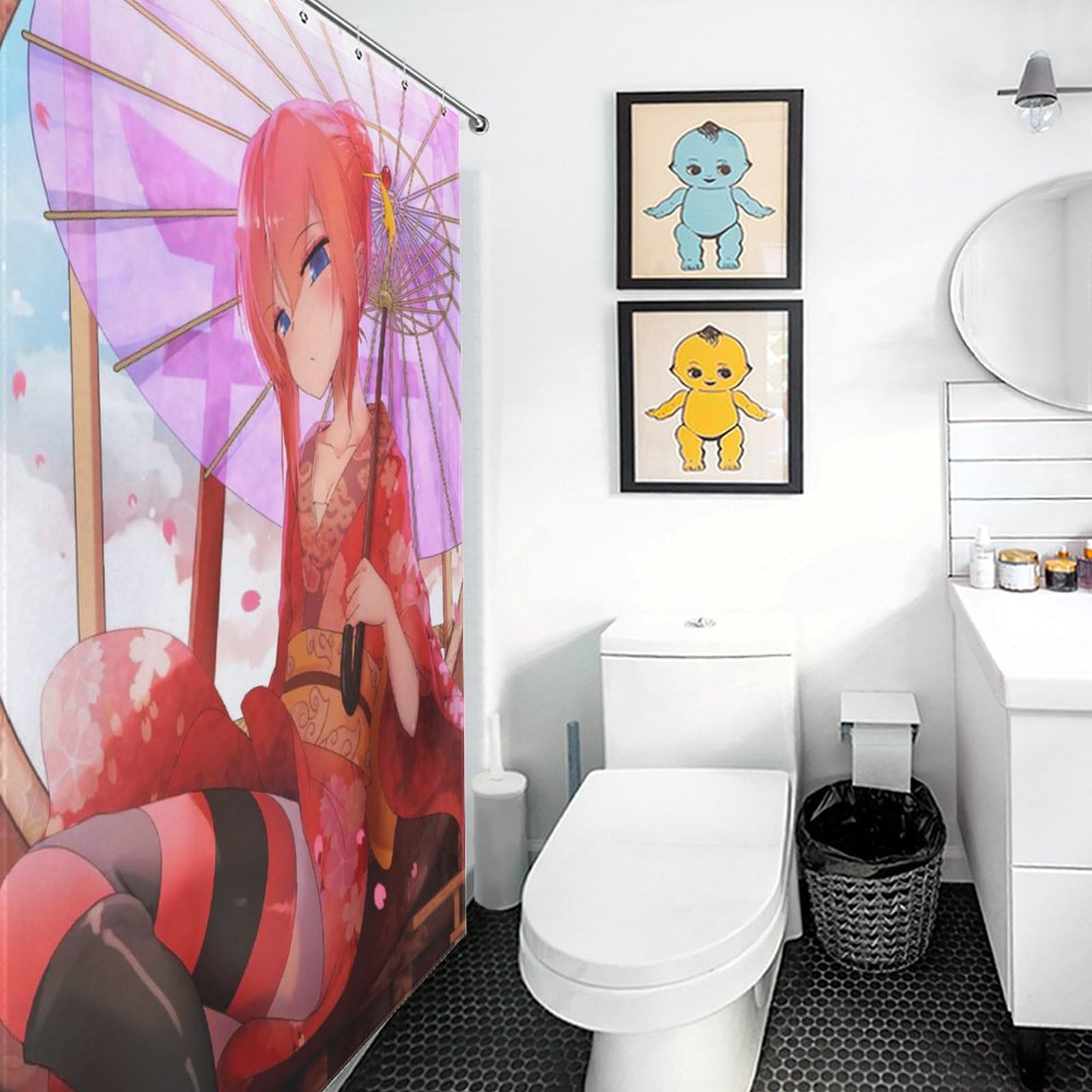 Amazon｜シャワーカーテン オシャレ アニメ柄 銀魂 神楽 ホテル品質 お
